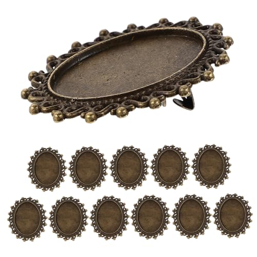OSALADI 12 Stück Oval Brosche Bottomhalter Brosche Lünette Diy Material Diy -schmuckversorgungen Legierung Golden von OSALADI