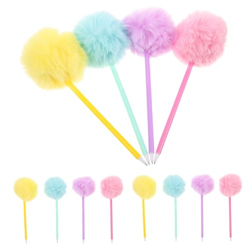 OSALADI 12 Stück Plüschstift dekorativer Bommelstift flauschiger Kugelschreiber Bunte Stifte Dekorative Schreibstifte dekorative Kugelschreiber kawaii Bleistifte Pom-Pom-Stift von OSALADI