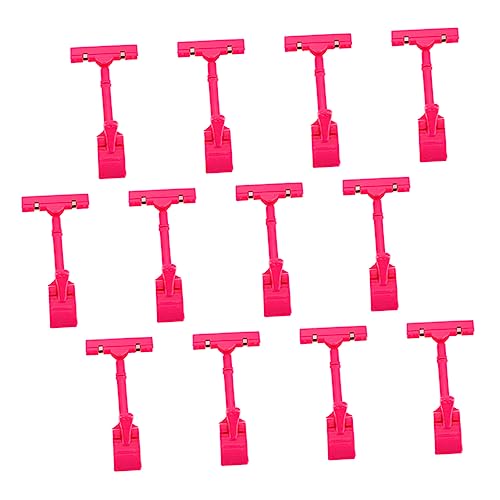 OSALADI 12 Stück Preisetiketten Clips Dual Head Anzeigenclip aus Robustem Kunststoff für Supermarkt und Einzelhandel für Preisschilder und Werbedisplays von OSALADI