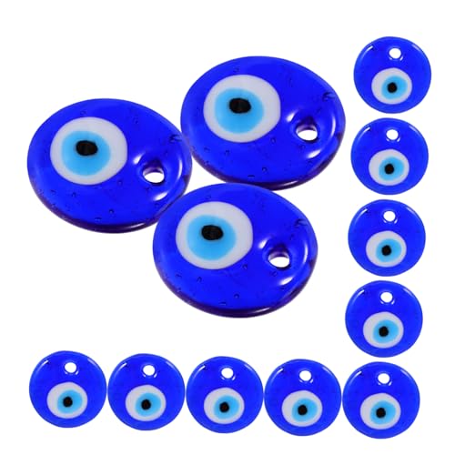 OSALADI 12 Stück Teiliges Blaue Glasperlen Evil Eye Anhänger Langlebige Diy Schmuckperlen für Halsketten Ohrringe Armbänder Dekorative Türkische Glücksbringer Zubehör von OSALADI