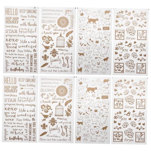OSALADI 12 Stück Teiliges Epoxidharz Sticker Goldfarben Selbstklebend Transparent Langlebige Resin Supplies für DIY Bastelkunst Schmuck und Nagelkunst Dekoration Vielseitig Einsetzbar von OSALADI