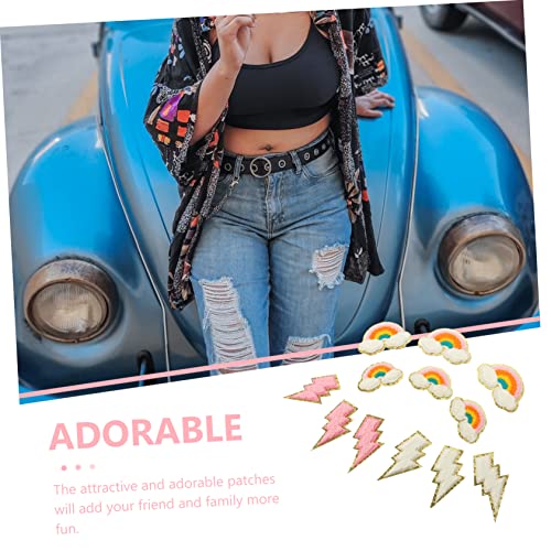 OSALADI 12 Stück Teiliges Gestickte Aufnäher mit und Regenbogenmotiven Doppellagige DIY Textilpatches mit Hot Melt Kleber Langlebig für Kleidung Taschen Schuhe und Hüte von OSALADI