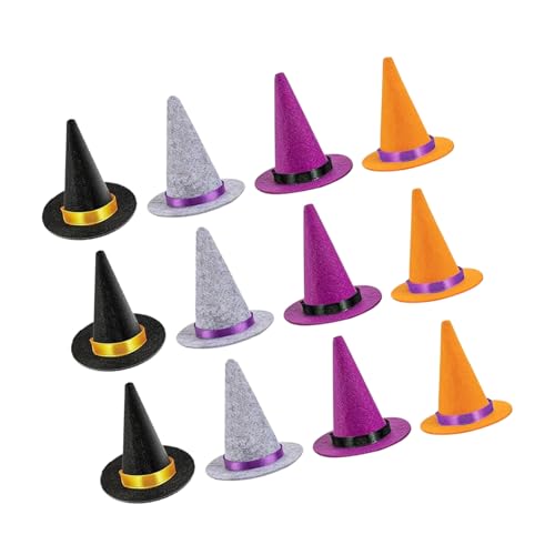 OSALADI 12 Stück Teiliges Mini Hexenhüte Filz Kleine Zauberhüte für DIY Bastelprojekte Puppenaccessoires Halloween Partydeko Wiederverwendbar Kompakt für Puppenhaus und OSALADI 12 Stück Teiliges Mini Hexenhüte Filz Kleine Zauberhüte für DIY Bastelprojekte Puppenaccessoires Halloween Partydeko Wiederverwendbar Kompakt für Puppenhaus und von OSALADI