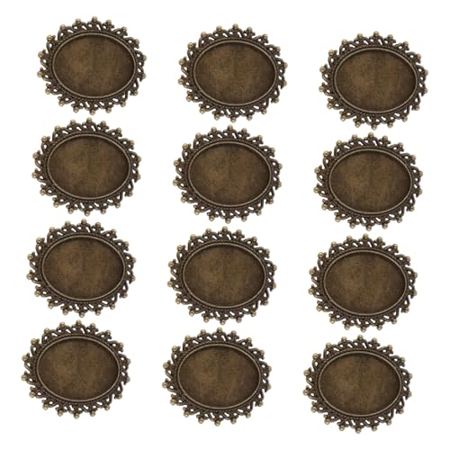 OSALADI 12 Stück Teiliges Ovale Broschenbasis aus Robustem Legierungsmetall für DIY Schmuckherstellung Retro Brooch Bezel Tray mit Sicherheitsnadel für Abzeichen und Anstecker Kreative OSALADI 12 Stück Teiliges Ovale Broschenbasis aus Robustem Legierungsmetall für DIY Schmuckherstellung Retro Brooch Bezel Tray mit Sicherheitsnadel für Abzeichen und Anstecker Kreative von OSALADI