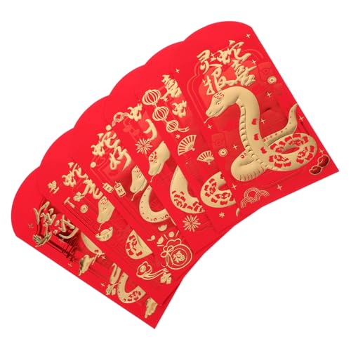 OSALADI 12 Stück Teiliges Rote Umschläge Jahr der Schlange Kreatives Design Langlebiges Material Handliche Für Chinesisches Neujahrsfest Glücksgeldumschläge OSALADI 12 Stück Teiliges Rote Umschläge Jahr der Schlange Kreatives Design Langlebiges Material Handliche Für Chinesisches Neujahrsfest Glücksgeldumschläge von OSALADI