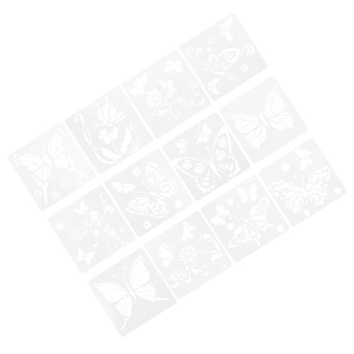 OSALADI 12 Stück Teiliges Schmetterling Stencil Wiederverwendbare Robuste Malvorlagen für Möbel Wandfarben Streichen DIY Basteln und Wohnkultur von OSALADI
