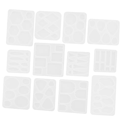OSALADI 12 Stück Teiliges Silikon Epoxidharz Schmuckformen Flexible Molds für DIY Ohrringe Anhänger Schlüsselanhänger Langlebig Waschbar Vielseitig für Halskette Charms Kunstharz Geeignet von OSALADI