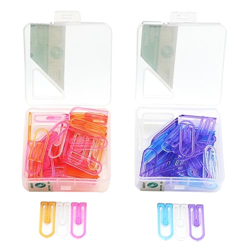 OSALADI 120 Stück Bunte Büroklammern Kreative Verschleißfeste Papierclips für Büro und Schule für Notizen und Dokumente Mischung aus Farben Boxen À von OSALADI