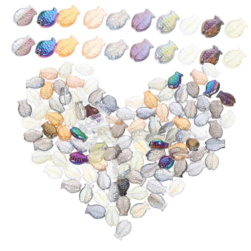 OSALADI 120 Stück Glasperlen Fischform für Diy Schmuckherstellung Bunte Fischcharms für Armbänder und für Kreative Bastelprojekte von OSALADI