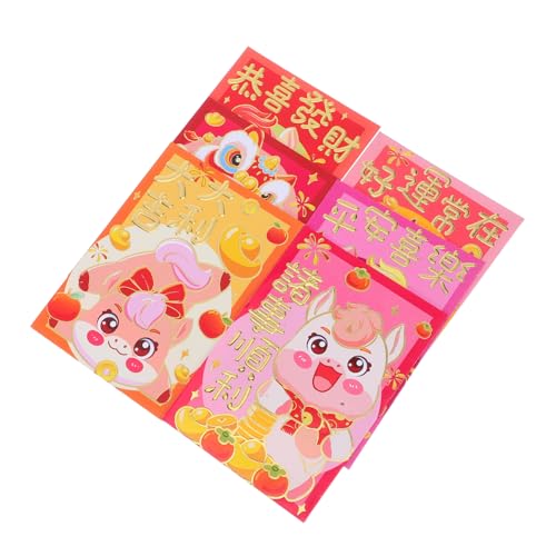OSALADI 120 Stück Rote Umschläge mit Cartoon Pferd Motiv für Chinesisches Neujahr Traditionelle Hong Bao Geldumschläge für Frühlingsfest Hochzeit und OSALADI 120 Stück Rote Umschläge mit Cartoon Pferd Motiv für Chinesisches Neujahr Traditionelle Hong Bao Geldumschläge für Frühlingsfest Hochzeit und von OSALADI