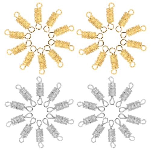 OSALADI 120 Stück Teiliges Schraubverschluss Langlebiger Legierung Schraubverschlüsse für DIY Halsketten und Armbänder Gold Silberfarbene Schmuckverschlüsse für Schmuckherstellung OSALADI 120 Stück Teiliges Schraubverschluss Langlebiger Legierung Schraubverschlüsse für DIY Halsketten und Armbänder Gold Silberfarbene Schmuckverschlüsse für Schmuckherstellung von OSALADI