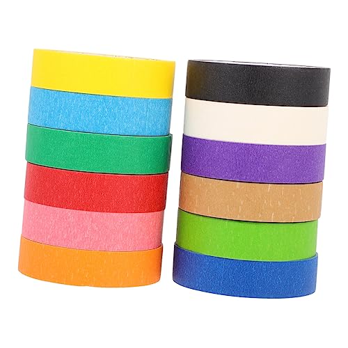 OSALADI 12Rollen Farbige Maskierungsbänder DIY Klebeband für Kunstprojekte Ablösbar für Malerarbeiten und Bastelarbeiten Leuchtende Farben Einfach Anzuwenden OSALADI 12Rollen Farbige Maskierungsbänder DIY Klebeband für Kunstprojekte Ablösbar für Malerarbeiten und Bastelarbeiten Leuchtende Farben Einfach Anzuwenden von OSALADI