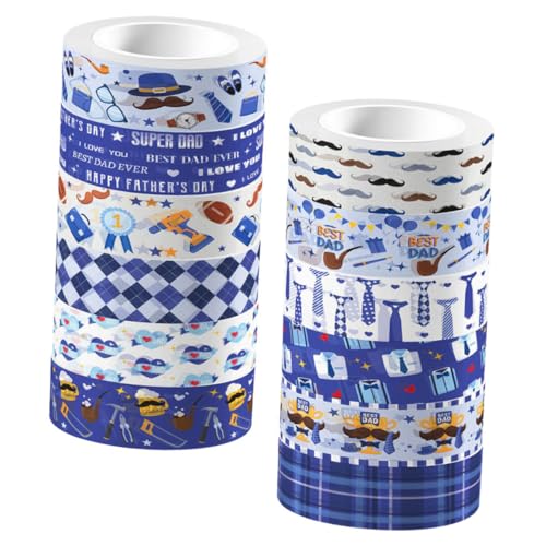OSALADI 12Rollen Washi Tape für Vatertag Dekoratives Scrapbooking Tape Transparentes Klebeband für DIY Tagebuch Kalender und Kreative Bastelprojekte OSALADI 12Rollen Washi Tape für Vatertag Dekoratives Scrapbooking Tape Transparentes Klebeband für DIY Tagebuch Kalender und Kreative Bastelprojekte von OSALADI