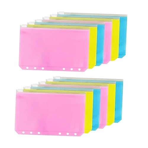 OSALADI 12Stücke Reißverschluss Binder Beutel Multifunktionale Aufbewahrungstaschen für Dokumente Ordner für Schule und Reisen Farbige von OSALADI