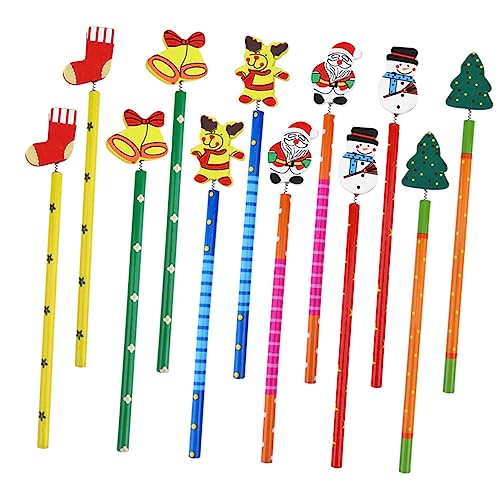 OSALADI 12Stücke Weihnachtsstifte Holzbleistifte mit Radiergummi Kreative Schreibwaren für Geschenkset für Weihnachten Schule und Bastelprojekte OSALADI 12Stücke Weihnachtsstifte Holzbleistifte mit Radiergummi Kreative Schreibwaren für Geschenkset für Weihnachten Schule und Bastelprojekte von OSALADI