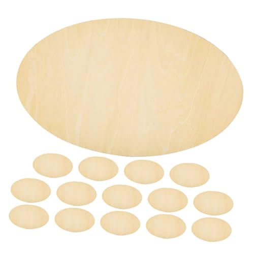 OSALADI 12pcs Stücke Ovale Holzspäne Holz Zum Basteln Hölzerne Untersetzer Holzkreise Für Mittelstücke Runde Holzscheiben Zum Basteln Holzbretter Holzverzierungsrohlinge Rundholz Buchsbaum von OSALADI