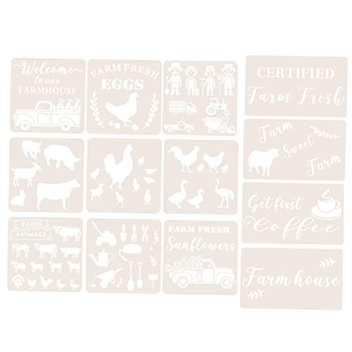 OSALADI 13 Stück DIY Malvorlagen Teiliges Wiederverwendbaren Schablonen für Farmtiere für Scrapbooking Malen und Kreative Projekte Langlebig Leicht zu Reinigen und Sicher der Anwendung von OSALADI