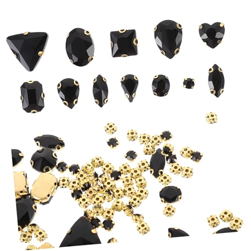 OSALADI 130 Stück Glasklauenbohrer Dekorationen Strasssteine für Kleidung schwarz Reiz große Strasssteine bastelset einfache Krallen-Strasssteine strass DIY Black OSALADI 130 Stück Glasklauenbohrer Dekorationen Strasssteine für Kleidung schwarz Reiz große Strasssteine bastelset einfache Krallen-Strasssteine strass DIY Black von OSALADI