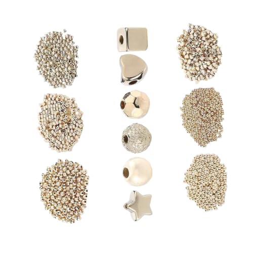 OSALADI 1300 Stück Teiliges Perlenset Goldene Spacer Perlen Vielseitige Schmuckperlen für DIY Armband Halskette Bastelperlen Auffädeln Schmuckherstellung Zubehör OSALADI 1300 Stück Teiliges Perlenset Goldene Spacer Perlen Vielseitige Schmuckperlen für DIY Armband Halskette Bastelperlen Auffädeln Schmuckherstellung Zubehör von OSALADI
