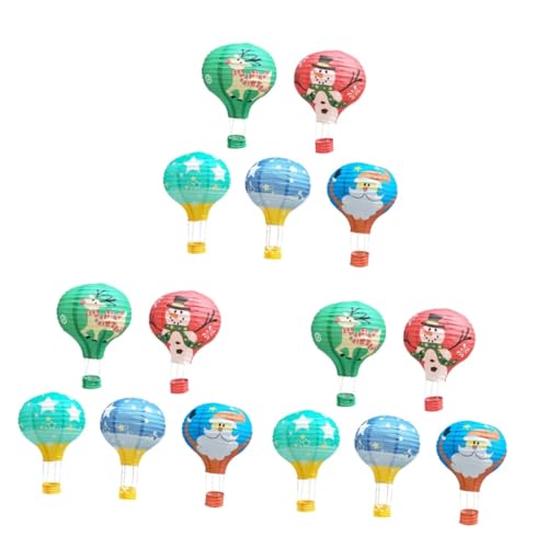 OSALADI 15 Stk Papier Heiß Weihnachtsdekoration Zum Aufhängen Landhausdekoration Papierparty Heißluftballons Zubehör Für Wandgitter Urlaubsparty Ornament Nähen Schmücken von OSALADI