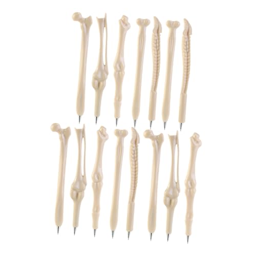 OSALADI 15 Stück Knochen Kugelschreiber Halloween-kugelschreiber Festival-kugelschreiber Tragbare Kugelschreiber Spooky Kugelschreiber Neuheit Briefpapier Verrückter Stift Abs Beige von OSALADI