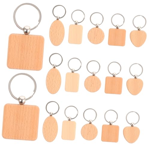 OSALADI 15 Stück Teiliges Buche Holz Schlüsselanhänger Rohlinge für DIY Gravur Runde Herzförmige Rechteckige Ovale und Quadratische Formen Vielseitig Verwendbar für Schlüssel und OSALADI 15 Stück Teiliges Buche Holz Schlüsselanhänger Rohlinge für DIY Gravur Runde Herzförmige Rechteckige Ovale und Quadratische Formen Vielseitig Verwendbar für Schlüssel und von OSALADI