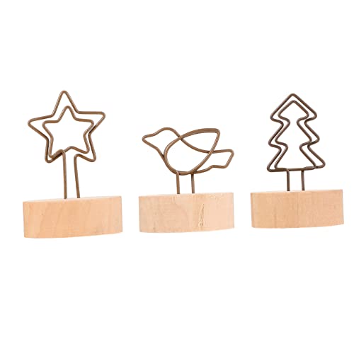 OSALADI 15 Stück Teiliges Holzfuß Fotoklammern Vintage Tischkartenhalter Memo Clips für Büro Dekoration Notizen Fotos Halter von OSALADI