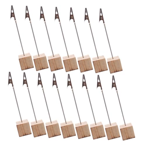 OSALADI 15 Stück Teiliges Vintage Holz Kartenhalter Tischkartenhalter Fotoclips für Hochzeit Büro Memo Notizen Stabile Holzklammern Kreative Tischdekoration von OSALADI