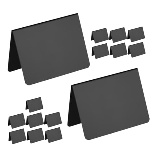 OSALADI 15 Stück Wisch bare karte groß Kreidebretter geformt Kreidetafel-Schild Planke Schilder für Buffettafeln Mini -Tafel Tischschilder Mini-Tafelschild Zeichenbrett PVC Schwarz von OSALADI