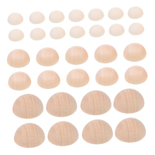 OSALADI 150 Stück Halbe Holzperlen Unfertige Halbkugeln Naturholz für Diy Bastelprojekte Schmuckherstellung und Kreative Kinderaktivitäten von OSALADI