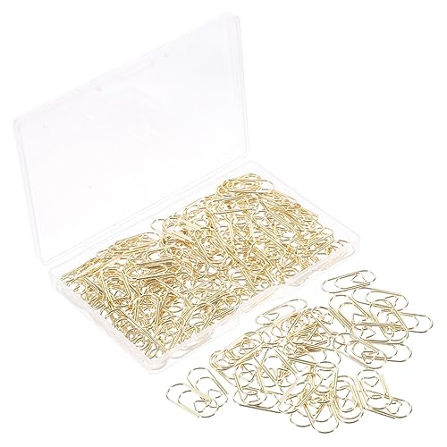 OSALADI 150 Stück Herz Büroklammern Niedliche Metall Papierclips für Bürobedarf Kreative Lesezeichen und Dokumentenorganizer Goldfarben von OSALADI