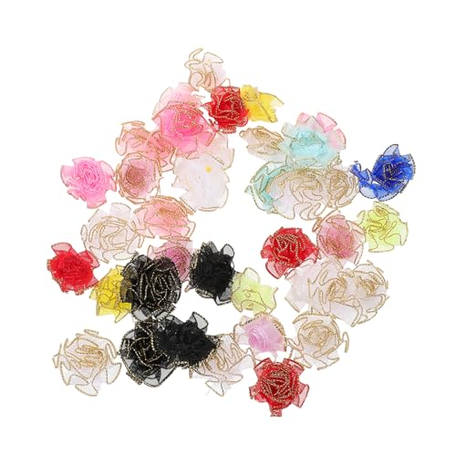 OSALADI 150 Stück Künstliche Mini Knopfblumen Köpfe mit Goldumrandetem Mesh Langlebige Dekorative Nelken für DIY Basteln Nähen Hochzeits und Partydekoration Vielseitig für Kleidung und von OSALADI