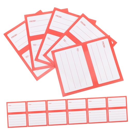 OSALADI 150 Stück Versandetikett Aufkleber für Versandtaschen druckbar Postetiketten adressetiketten Paketaufkleber Blanko-Etiketten und Aufkleber zum Beschriften Postanschrift Papier rot von OSALADI