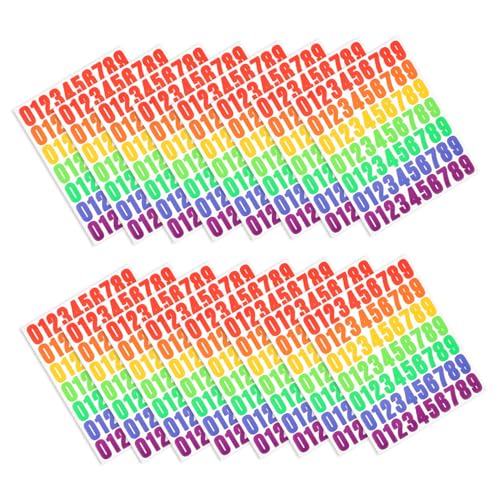 OSALADI 16 Blatt Bunte Große Zahlen Aufkleber Selbstklebend Für Handbücher Planer Scrapbooking DIY Zeitmanagement Zahlenschilder Sticker von OSALADI