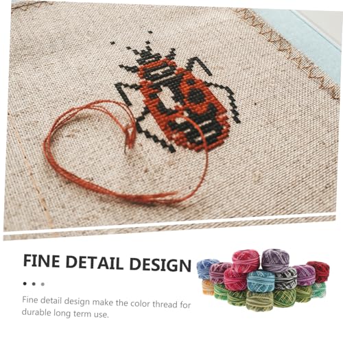 OSALADI 16 Rollen Teiliges Stickgarn Set Bunte Baumwoll sticklinie Langlebig für DIY Kreuzstich Handwerk Basteln Anfänger von OSALADI
