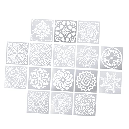 OSALADI 16 Stück Mandala Schablonen Wiederverwendbare Malvorlagen für Diy Kunstprojekte Zeichnen für Bastelarbeiten Blumenmuster Design für Steine und Wände OSALADI 16 Stück Mandala Schablonen Wiederverwendbare Malvorlagen für Diy Kunstprojekte Zeichnen für Bastelarbeiten Blumenmuster Design für Steine und Wände von OSALADI