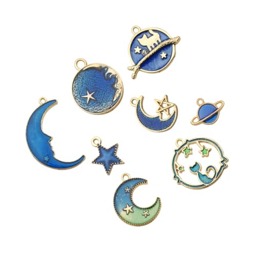 OSALADI 16 Stück Teiliges Diy Schmuckzubehör Set Mond und Planetenserie Kreative Anhänger Legierung für Handgemachten Schmuck Einzigartiger Leichter und Langlebiger Schmuckanhänger für und von OSALADI