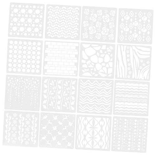 OSALADI 16 Stück Teiliges Geometrisches Malschablonen Langlebigem Pet Leicht und Sicher für Zeichnen Diy Malvorlagen mit Vielseitigen Formen für Kreative Wand und Bastelprojekte von OSALADI