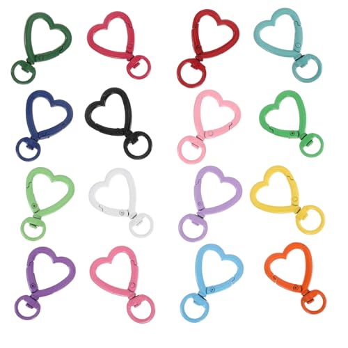 OSALADI 16 Stück Teiliges Herz Karabiner Langlebiger Zinklegierung Drehbare Federverschlüsse in Bunten Farben Geeignet für Schlüsselanhänger DIY Schmuck Taschenanhänger und Bastelarbeiten OSALADI 16 Stück Teiliges Herz Karabiner Langlebiger Zinklegierung Drehbare Federverschlüsse in Bunten Farben Geeignet für Schlüsselanhänger DIY Schmuck Taschenanhänger und Bastelarbeiten von OSALADI