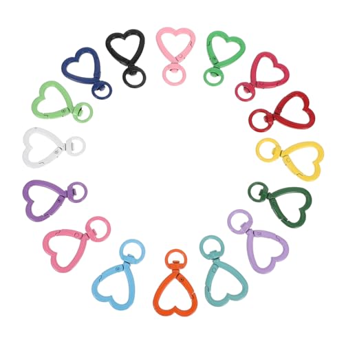 OSALADI 16 Stück Teiliges Herz-karabiner Schlüsselanhänger Clips aus Langlebiger Zinklegierung Drehbare Feder-verschlüsse in Verschiedenen Farben Einfach zu Bedienen für Diy-schmuck und OSALADI 16 Stück Teiliges Herz-karabiner Schlüsselanhänger Clips aus Langlebiger Zinklegierung Drehbare Feder-verschlüsse in Verschiedenen Farben Einfach zu Bedienen für Diy-schmuck und von OSALADI