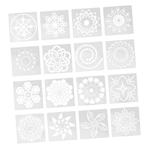 OSALADI 16 Stück Teiliges Mandala Malvorlagen Kreative Schablonen für DIY Scrapbooking Wiederverwendbare Designs für Wand und Möbelmalerei Einfach Anzuwenden und an Mustern von OSALADI