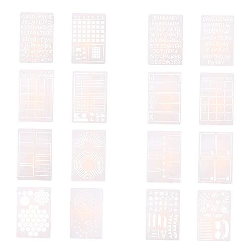 OSALADI 16 Stück Teiliges Set Malschablonen für Diy Projekte Wiederverwendbare Kunstschablonen für Erwachsene für Scrapbooking Grußkarten und Home Decor OSALADI 16 Stück Teiliges Set Malschablonen für Diy Projekte Wiederverwendbare Kunstschablonen für Erwachsene für Scrapbooking Grußkarten und Home Decor von OSALADI