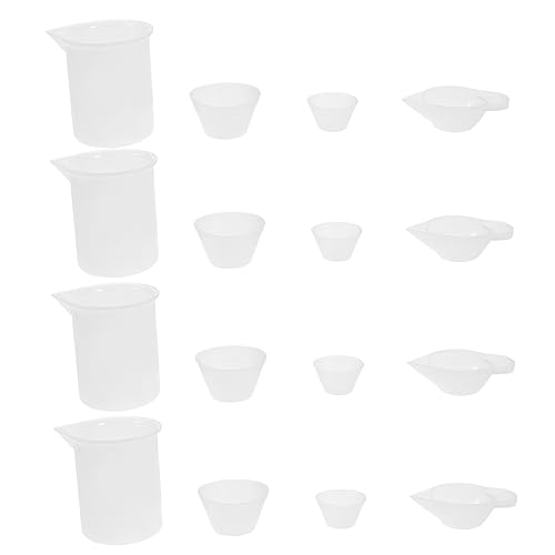 OSALADI 16 Stück Teiliges Silikon Epoxidharz Set Diy Set mit Messbechern Trennbechern und Mini Gießbechern für Kreative Bastelprojekte von OSALADI