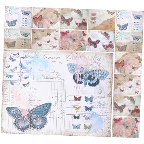 OSALADI 16Stücke Vintage Scrapbooking Dekoratives Hintergrundpapier für DIY für Tagebuch Scrapbooking Kreative Bastelprojekte Hochwertiges Farbenfrohes von OSALADI