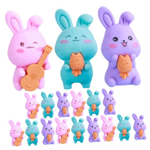 OSALADI 18 Stück Cartoon Kaninchengummi Hase Schreibwaren Hallo Ohr Schulbriefpapier Radiergummi für Künstler Belohnungen im Klassenzimmer Student schreibt Radiergummi Geburtstagswartung von OSALADI