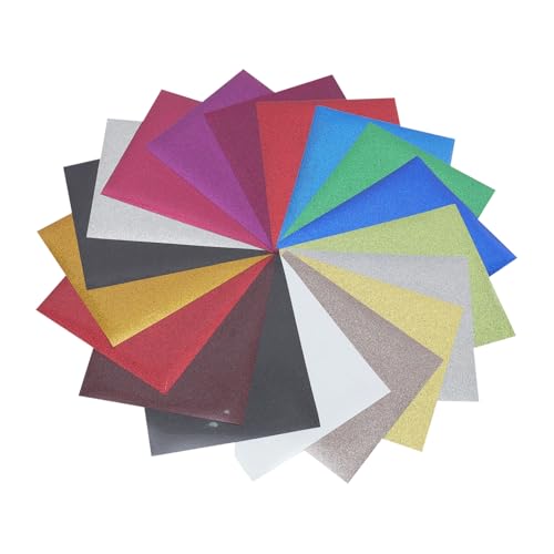 OSALADI 18 Stück Diy Glitzer Wärmeübertragung Pet Folien für T Shirt Design Bügelfreundlich Langlebig und Einfach zu Verwenden für Textilgestaltung von OSALADI