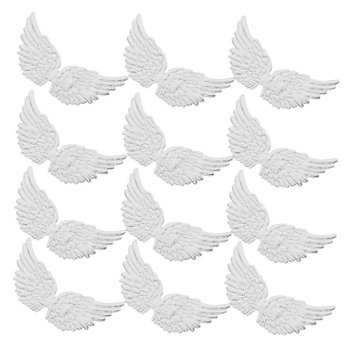 OSALADI 18 Stück Flügelbekleidungszubehör Rucksack-Patches Engelsflügel basteln Engelsflügel Mini-Flügel-Ornamente Engelsflügelverzierung Wing Craft Charms DIY-Flügel Stoff Silver von OSALADI