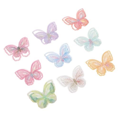 OSALADI 18 Stück Schmetterling Spitzen-patches Doppel-layer Organza Applikationen zum Aufbügeln und Aufnähen Bestickte DIY Stoffaufnäher für Kleidung Jacken Rucksäcke Jeans Hüte von OSALADI