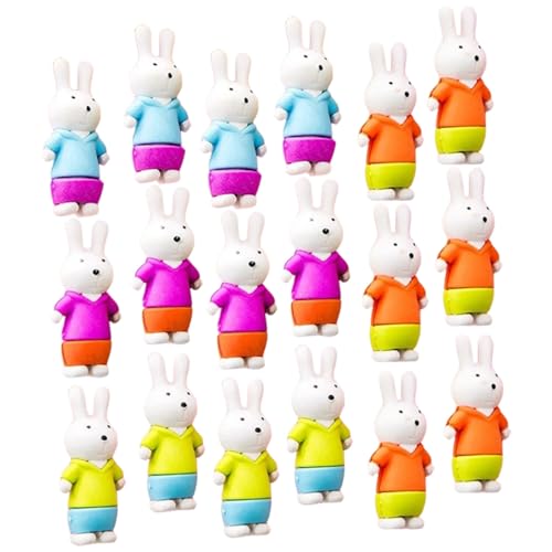 OSALADI 18 Stück Teiliges Kaninchen Radiergummi für Bunte Niedliche Tier radiergummis Sicherer Gummi Spielerisch Abnehmbar als Schulpreise für Kunstprojekte Zufällige Zufällige Farbe von OSALADI