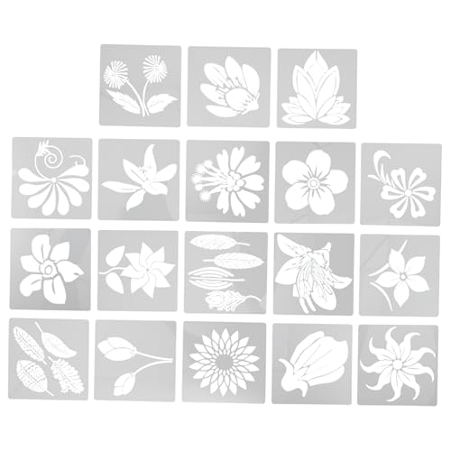 OSALADI 18 Stück Teiliges Wiederverwendbare Blumenschablonen Diy Malschablonen für Wandgestaltung Bastelprojekte und Dekorationen für Erwachsene OSALADI 18 Stück Teiliges Wiederverwendbare Blumenschablonen Diy Malschablonen für Wandgestaltung Bastelprojekte und Dekorationen für Erwachsene von OSALADI